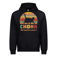 Black chonk cat scale meme retro oh lawd he comin' memes t shirt Urban Hoodie - linhVisuals