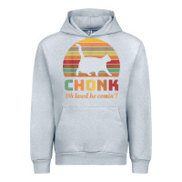 Heather Grey chonk cat scale meme retro oh lawd he comin' memes t shirt Urban Hoodie - linhVisuals