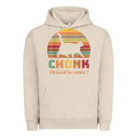 Pigment French Oak chonk cat scale meme retro oh lawd he comin' memes t shirt Urban Hoodie - linhVisuals