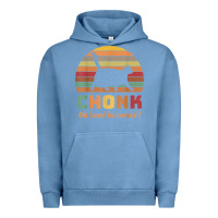 Pigment Pebble Blue chonk cat scale meme retro oh lawd he comin' memes t shirt Urban Hoodie - linhVisuals