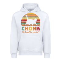 White chonk cat scale meme retro oh lawd he comin' memes t shirt Urban Hoodie - linhVisuals