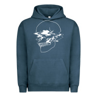 Pigment Midnight Navy creepy cool egirl eboy pastel goth vaporwave glitch skull sweatshirt Urban Hoodie - linhVisuals