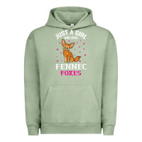 Pigment Oil Green fennec fox just a girl who loves fennec foxes t shirt Urban Hoodie - linhVisuals