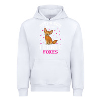White fennec fox just a girl who loves fennec foxes t shirt Urban Hoodie - linhVisuals