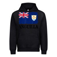 Black flag of anguilla   anguilla banner t shirt Urban Hoodie - linhVisuals
