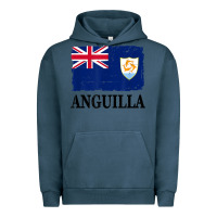 Pigment Midnight Navy flag of anguilla   anguilla banner t shirt Urban Hoodie - linhVisuals