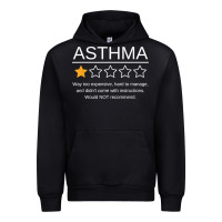 Black funny asthma awareness one star rating inhaler wheezy breath t shirt Urban Hoodie - linhVisuals