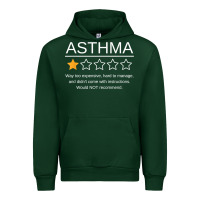 Forest Green funny asthma awareness one star rating inhaler wheezy breath t shirt Urban Hoodie - linhVisuals