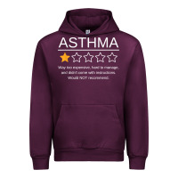 Mauve Wine funny asthma awareness one star rating inhaler wheezy breath t shirt Urban Hoodie - linhVisuals