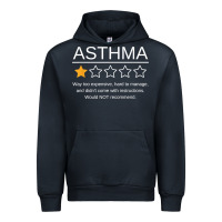 Navy funny asthma awareness one star rating inhaler wheezy breath t shirt Urban Hoodie - linhVisuals