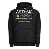 Pigment Black funny asthma awareness one star rating inhaler wheezy breath t shirt Urban Hoodie - linhVisuals