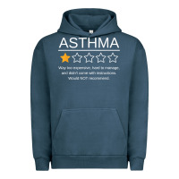 Pigment Midnight Navy funny asthma awareness one star rating inhaler wheezy breath t shirt Urban Hoodie - linhVisuals