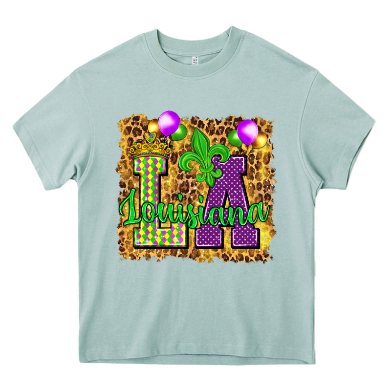 Louisiana Leopard With Balloons Heavy Core Tee by HowdyJamesFarm | Teevron
