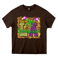 Chocolate Brown Louisiana leopard with balloons Heavy Core Tee - HowdyJamesFarm