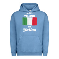 Pigment Pebble Blue i'm not yelling i'm italian t shirt Urban Hoodie - linhVisuals