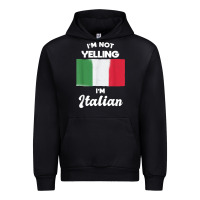 Black i'm not yelling i'm italian t shirt Urban Hoodie - linhVisuals
