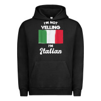 Pigment Black i'm not yelling i'm italian t shirt Urban Hoodie - linhVisuals