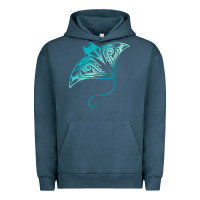 Pigment Midnight Navy hawaii tribal manta ray hawaiian shirt shark lover t shirt Urban Hoodie - linhVisuals