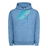 Pigment Pebble Blue hawaii tribal manta ray hawaiian shirt shark lover t shirt Urban Hoodie - linhVisuals