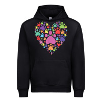 Black heart paw print dog cat lover valentines day t shirt Urban Hoodie - linhVisuals