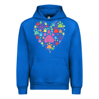 Cobalt heart paw print dog cat lover valentines day t shirt Urban Hoodie - linhVisuals