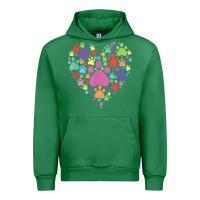 Emerald heart paw print dog cat lover valentines day t shirt Urban Hoodie - linhVisuals