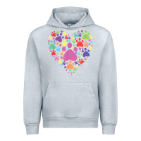 Heather Grey heart paw print dog cat lover valentines day t shirt Urban Hoodie - linhVisuals