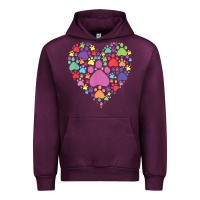 Mauve Wine heart paw print dog cat lover valentines day t shirt Urban Hoodie - linhVisuals