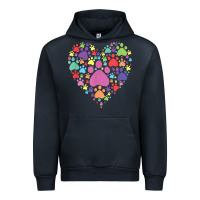 Navy heart paw print dog cat lover valentines day t shirt Urban Hoodie - linhVisuals