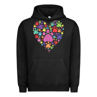 Pigment Black heart paw print dog cat lover valentines day t shirt Urban Hoodie - linhVisuals