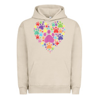 Pigment French Oak heart paw print dog cat lover valentines day t shirt Urban Hoodie - linhVisuals