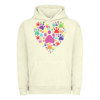 Pigment Pistachio heart paw print dog cat lover valentines day t shirt Urban Hoodie - linhVisuals