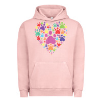 Pigment Salmon heart paw print dog cat lover valentines day t shirt Urban Hoodie - linhVisuals