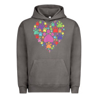 Pigment Tornado heart paw print dog cat lover valentines day t shirt Urban Hoodie - linhVisuals