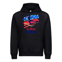 Black ice skating dance support the team tshirt usa flag t shirt Urban Hoodie - linhVisuals