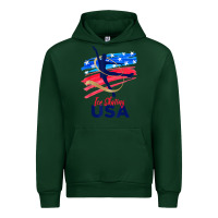 Forest Green ice skating dance support the team tshirt usa flag t shirt Urban Hoodie - linhVisuals