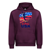 Mauve Wine ice skating dance support the team tshirt usa flag t shirt Urban Hoodie - linhVisuals