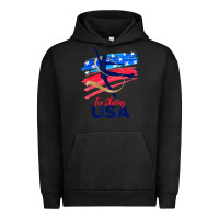 Pigment Black ice skating dance support the team tshirt usa flag t shirt Urban Hoodie - linhVisuals