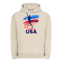Pigment French Oak ice skating dance support the team tshirt usa flag t shirt Urban Hoodie - linhVisuals