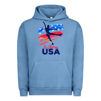 Pigment Pebble Blue ice skating dance support the team tshirt usa flag t shirt Urban Hoodie - linhVisuals