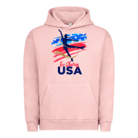 Pigment Salmon ice skating dance support the team tshirt usa flag t shirt Urban Hoodie - linhVisuals
