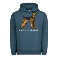 Pigment Midnight Navy airedale terrier crazy dog lover sweatshirt Urban Hoodie - linhVisuals