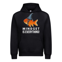 Black mindset motivational quote cute goldfish shark fish t shirt Urban Hoodie - linhVisuals