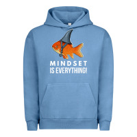 Pigment Pebble Blue mindset motivational quote cute goldfish shark fish t shirt Urban Hoodie - linhVisuals