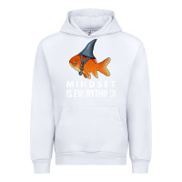 White mindset motivational quote cute goldfish shark fish t shirt Urban Hoodie - linhVisuals