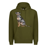 Army Green catahoula leopard dog Premium Hoodie - LillyAllenDesigns