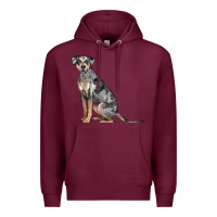 Burgundy catahoula leopard dog Premium Hoodie - LillyAllenDesigns