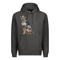 Charcoal Heather catahoula leopard dog Premium Hoodie - LillyAllenDesigns