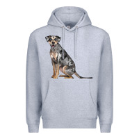 Heather Grey catahoula leopard dog Premium Hoodie - LillyAllenDesigns
