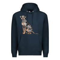 Navy catahoula leopard dog Premium Hoodie - LillyAllenDesigns
